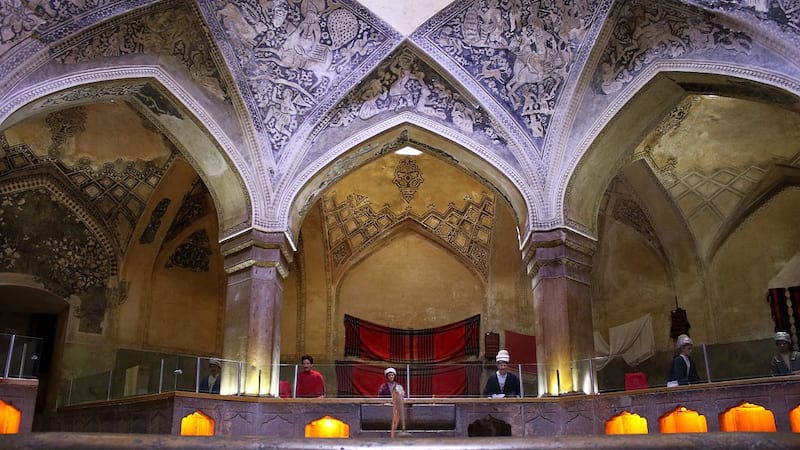vakil bath in vakil complex with unique plaster in shiraz
